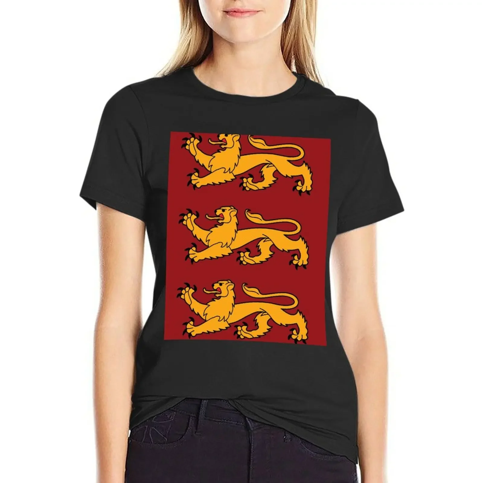 

England coat of arms T-Shirt sports fans summer tops cute clothes cotton t shirts Women