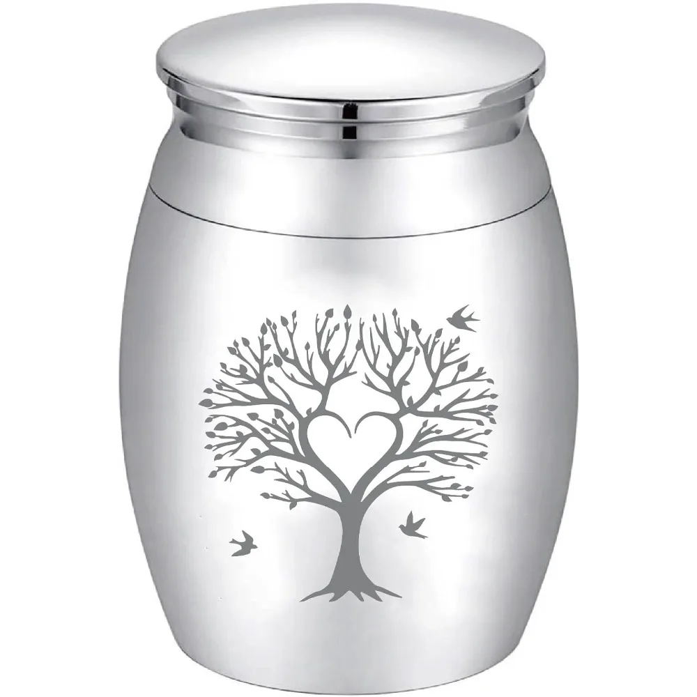

Tree of Life Mini Cremation Urn Small Keepsake Urns Ashes Holder Love Bird Alloy Sharing Funeral Urn Kit Memorials making kit