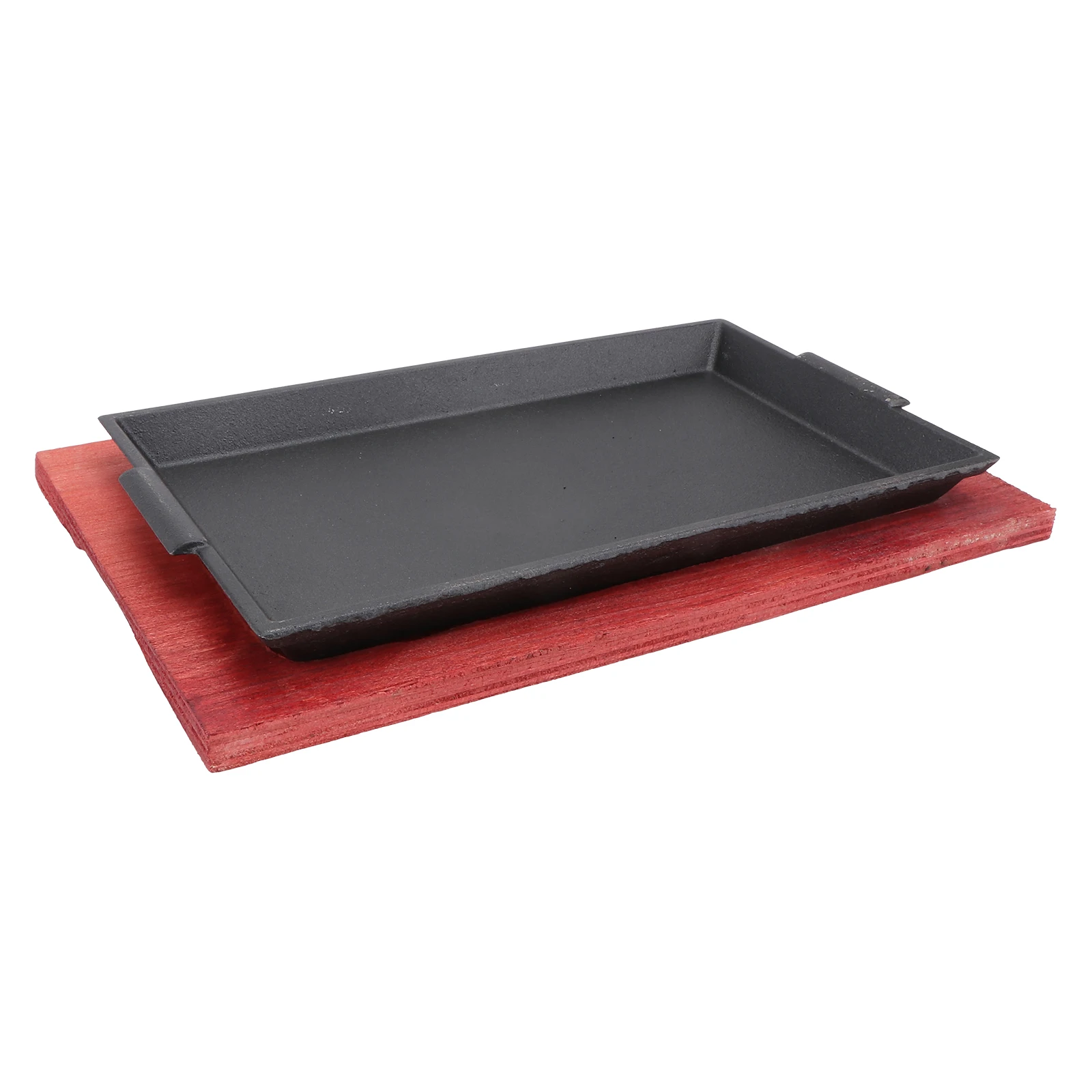 

Cast Iron Frying Pan Baking Tray BBQ Dish Steak Plate Easy Clean Stain Resistant Roasting Grilling Cooking