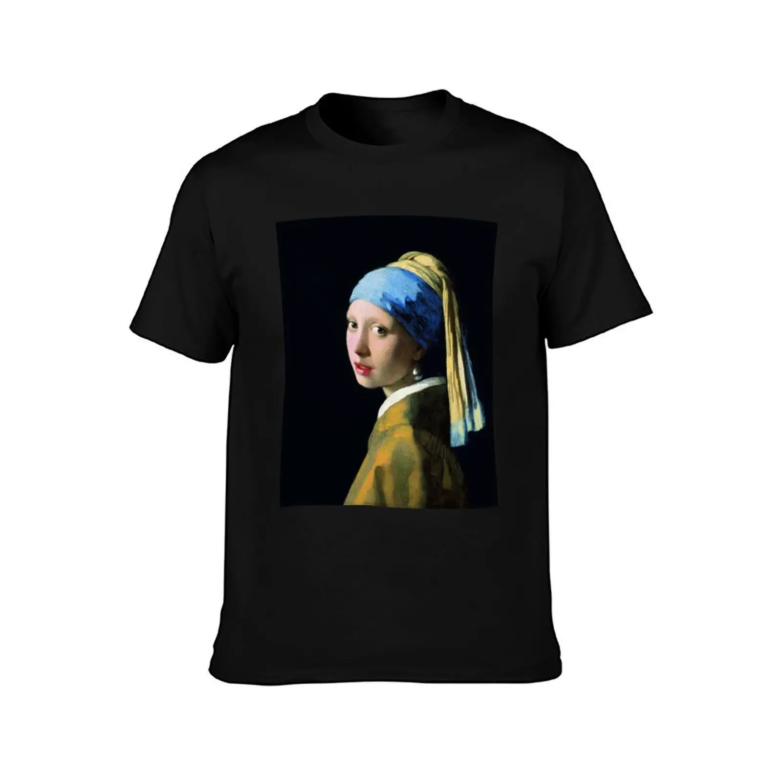 Jan Vermeer Girl With A Pearl Earring T-Shirt Active Wear Sports for Men T-Shirt