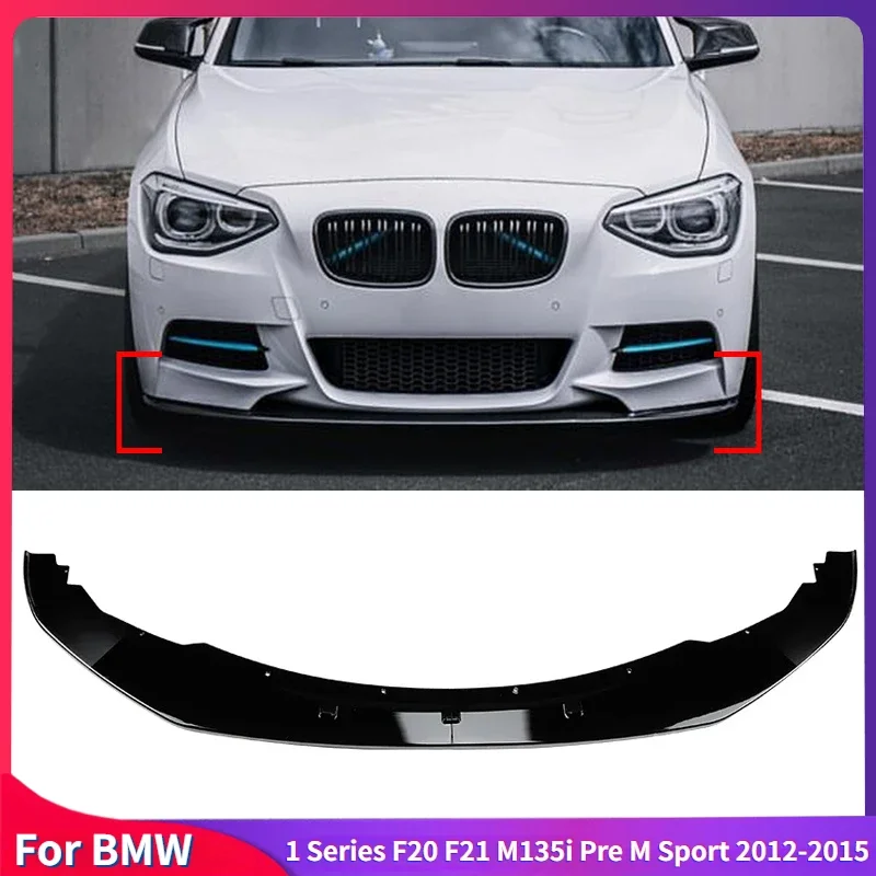 

For BMW 1 Series F20 F21 M135i Pre M Sport 2012-2015 Front Bumper Lip Lower Spoiler Splitter Canard Lip Splitter Body Kit By ABS