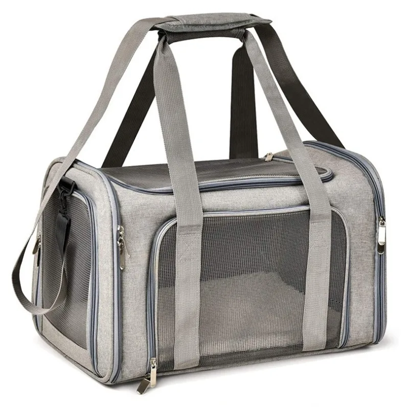 Mochila transportadora de mascotas con ventilación lateral, para gatos y perros pequeños, aprobada por aerolíneas, para viajes y paseos.