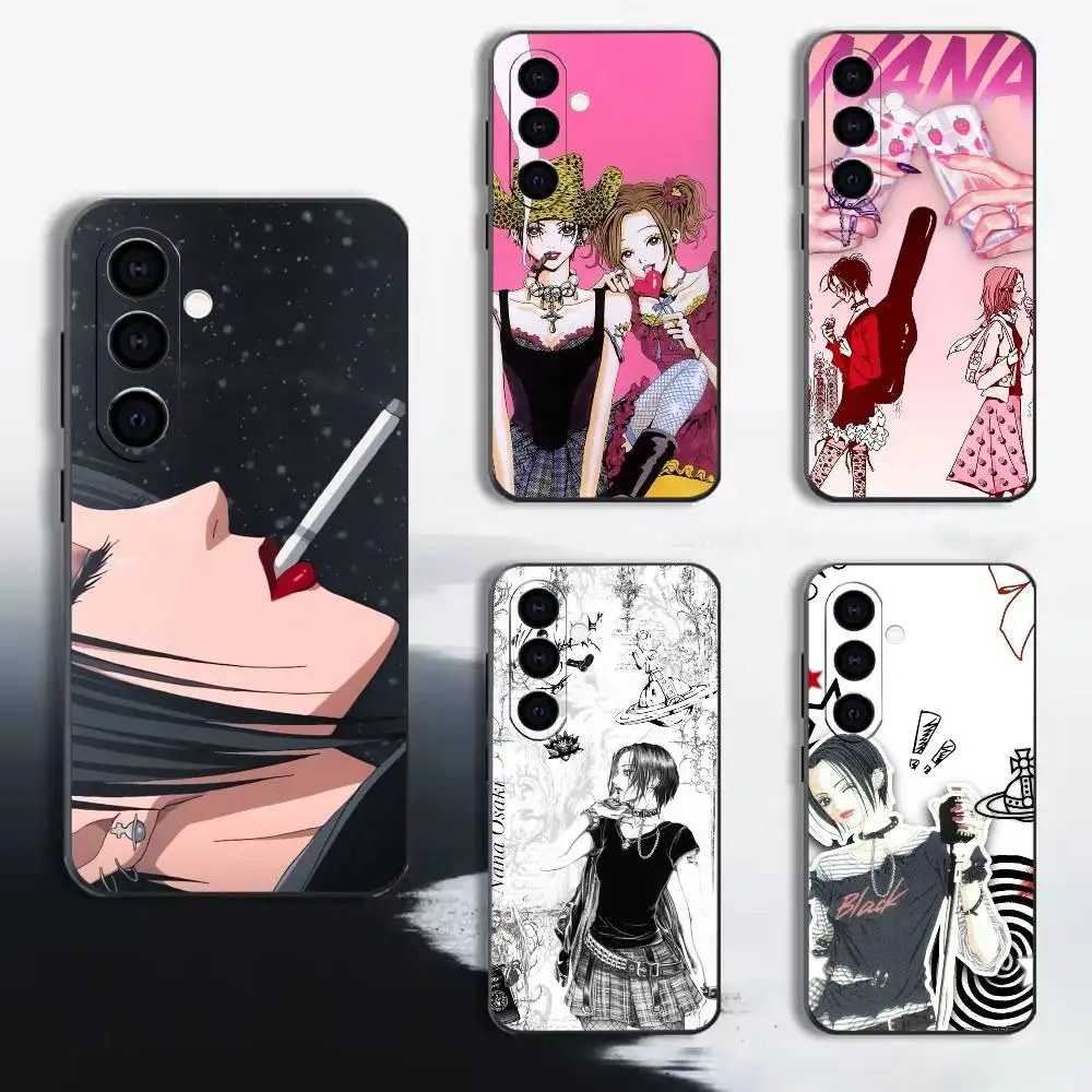 Josei Cookie anime NANANANA Phone Case For Samsung A72,A53,A71,A70,A52,A73,A51,Silicone Black Soft