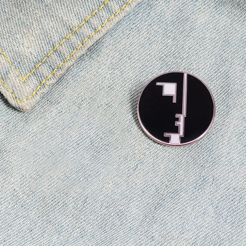 Bauhaus Enamel Pin Abstract Face Punk Rock Band Badge Medal Brooch Art Jewelry Backpack Accessories Gifts