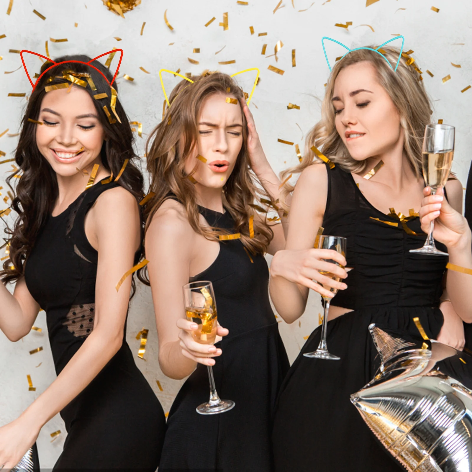 

24pcs Cat Ear Headbands For Women Plastic Hairbands Sweet Animal Headband Party Cosplay Halloween Hair Accessories Fashion Teen