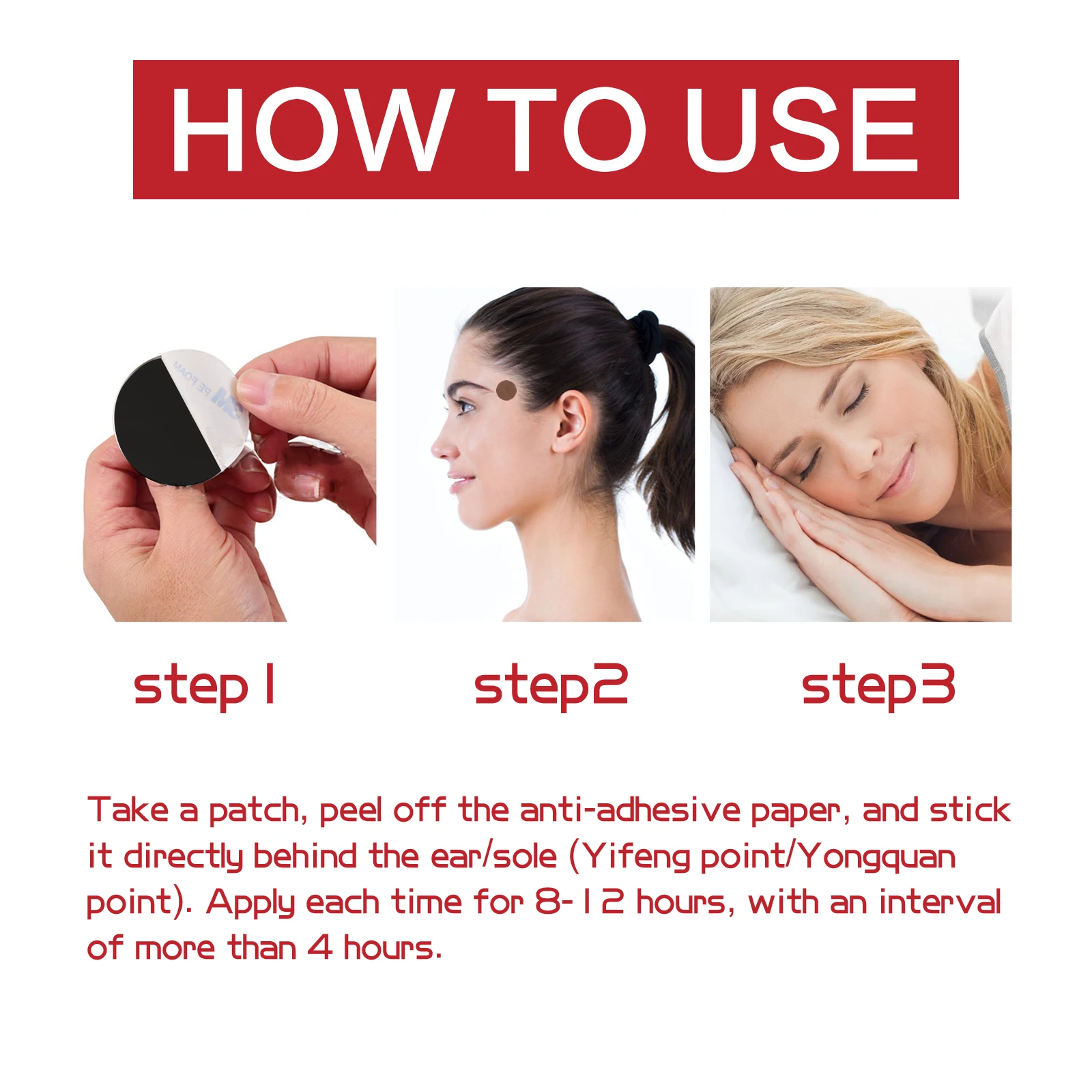 Relieve Headache Relief Patch Treat Migraine Sickness Dizziness Stress Relief Relaxation Vertigo Treatment Header Sticker 10pcs