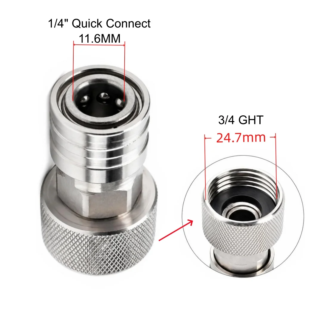 Garden Hose to Pressure Washer Adapter 3/4 GHT to 1/4