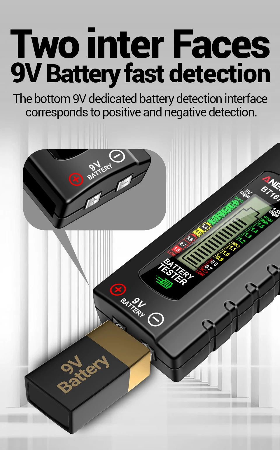 Batterietester ANENG BT167 Detektor Multifunktionale Messung der Batteriestand schnell ABS-Kunststoff Präzise Messungen Tester Werkzeuge – Detail 6