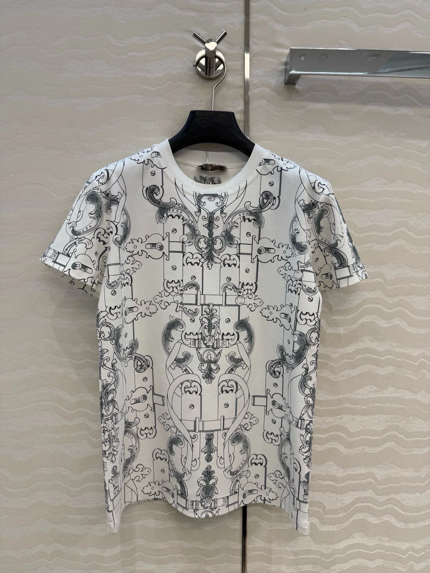 

Повседневная круглая футболка Ne ort Sve, женская модная универсальная весенне-летняя цепочка с принтом, простая элегантность