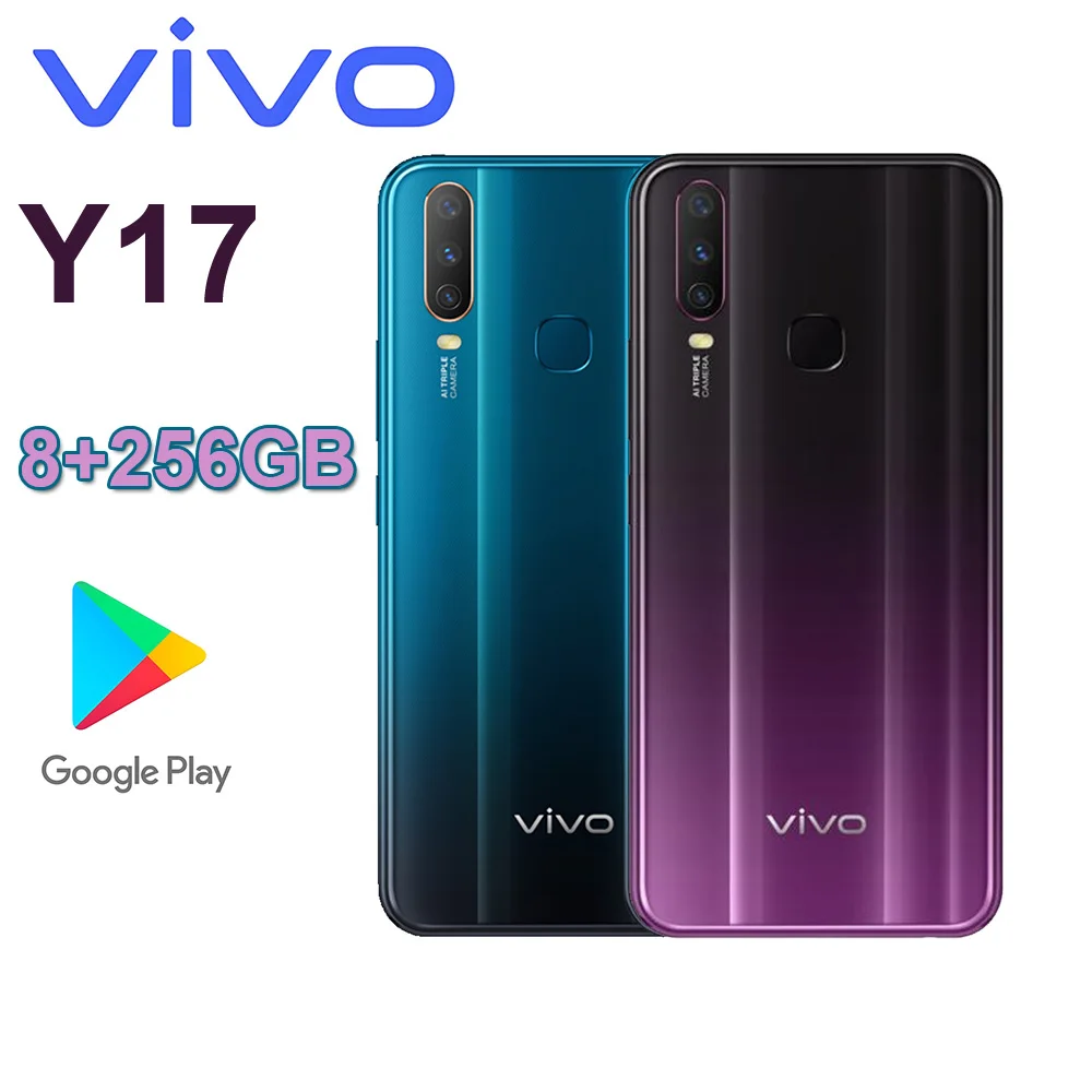 Original Vivo Y17 International Version Waterdrop Display 13MP+8MP+2MP AI Camera 5000mAh Dual Engine Fast Charging Mobile Phone