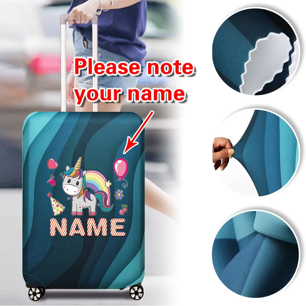 Customized Name Trolley Box Cover Thick Elastic Travel Accessories Lightweight Protector 18-32inch Dust Covers Luggage Cover