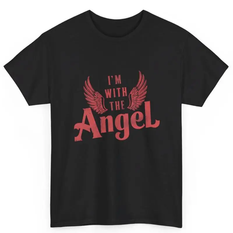 

I'M With The Angel Couple Match Halloween Costume Men'S Cotton T Shirt