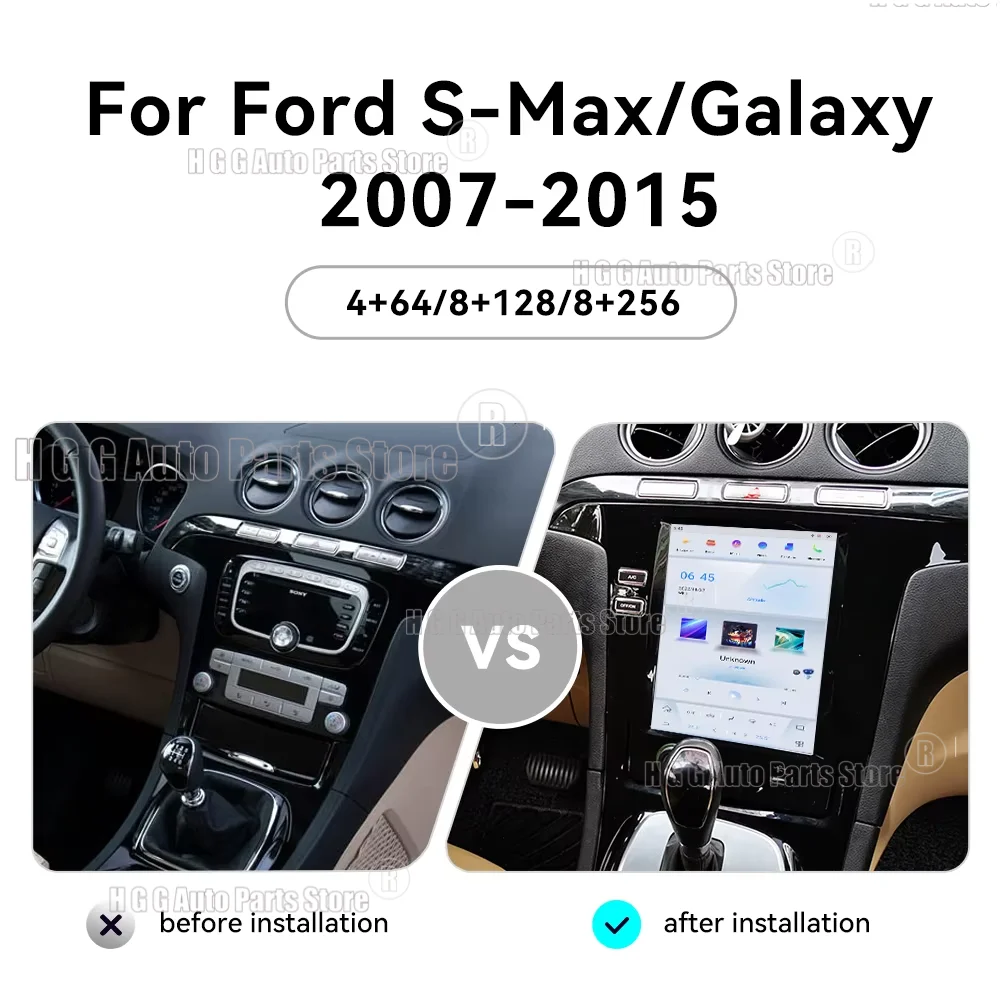 Android IPS HD Screen Radio For Ford S-Max Galaxy 2007 2008 2009 2010 2011-2015 Car Multimedia Player GPS Navigation Audio Video