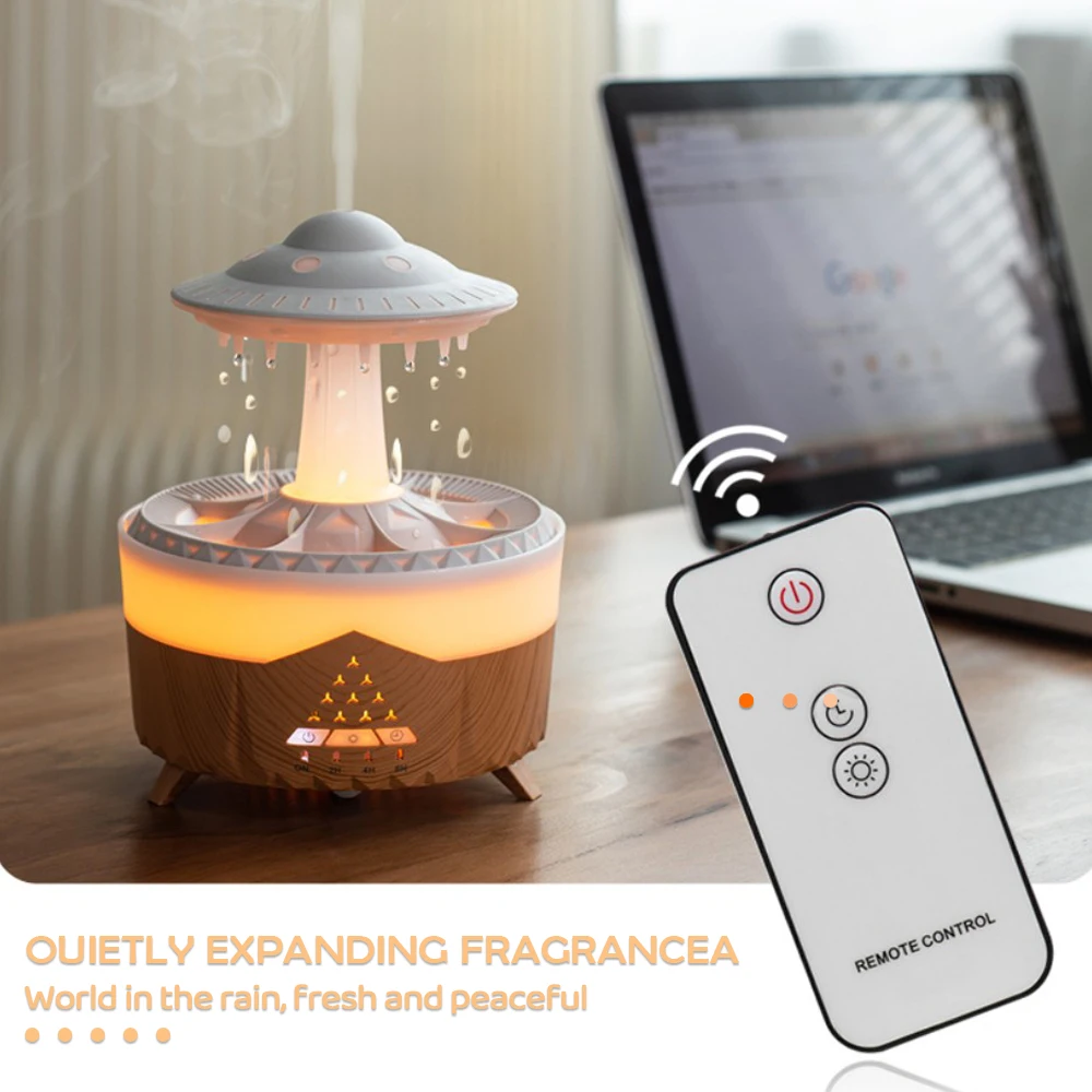 UFO Night Light Humidifier Colorful LED Lights Essential Oil Aroma Diffuser EU US Plug Wireless Remote Ultrasonic Air Humidifier