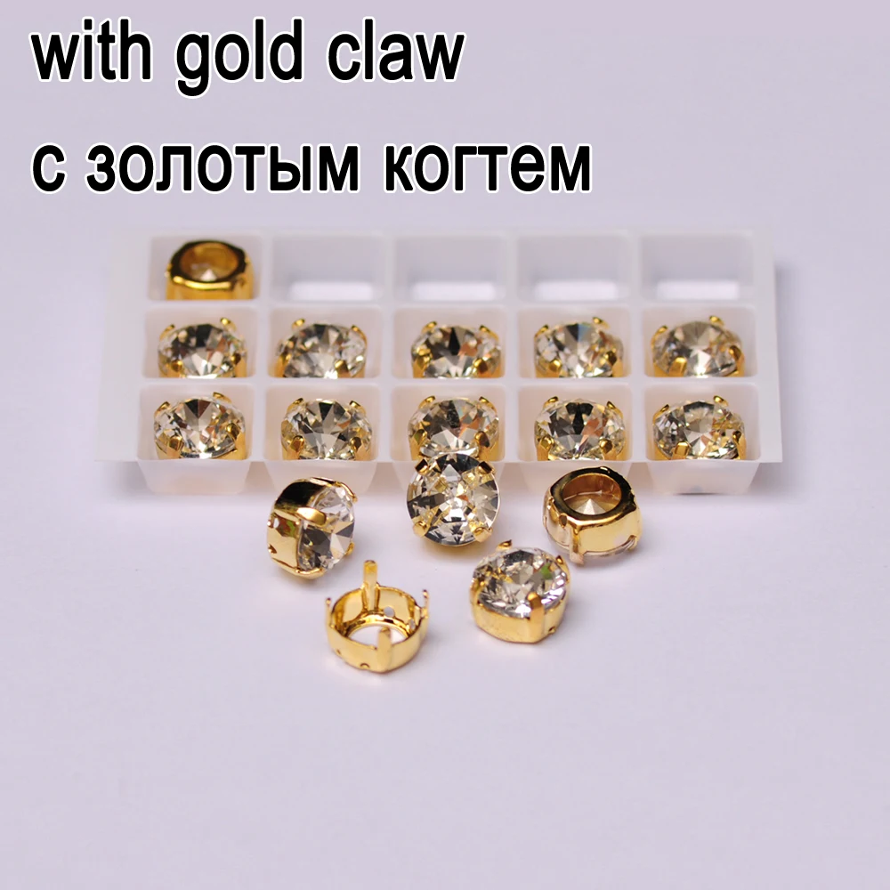 Brillant geschliffene Kristall-Strasssteine K9 Glasstein zum Aufnähen mit Gold- und Silberfassung für DIY-Bastelarbeiten – Detail 9