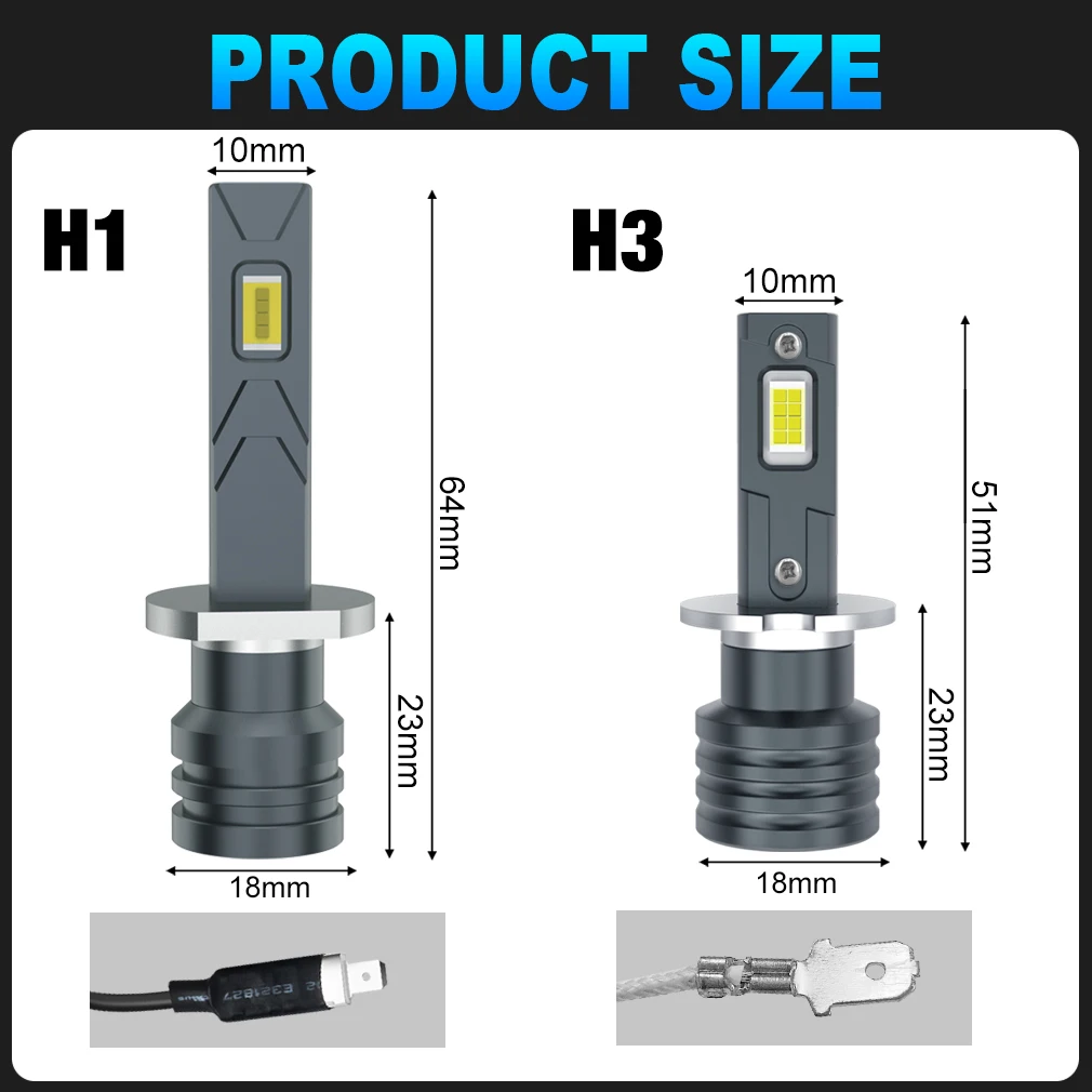 XSTORM H1 H3 Led Headlight Bulb Car Fog lights 20000LM Day Driving Light Auto H3 H1 Led Lamp 65000K White 12V Automotivo