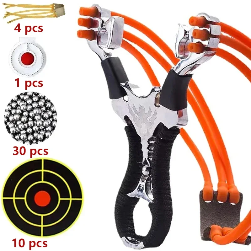 

High Quality Outdoor Hunting Shooting Alloy Slingshot with Quality Rubber Band Professional Shooting Game Catapult Tirachinas