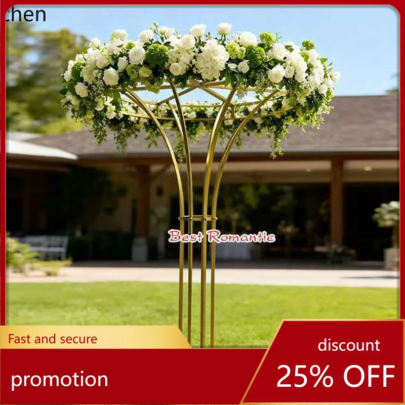 YFY New  Props Road Guide Iron Art Flower  Small Waist Road Guide  Table Flower Ornament Flower Column Geometric Road Guide
