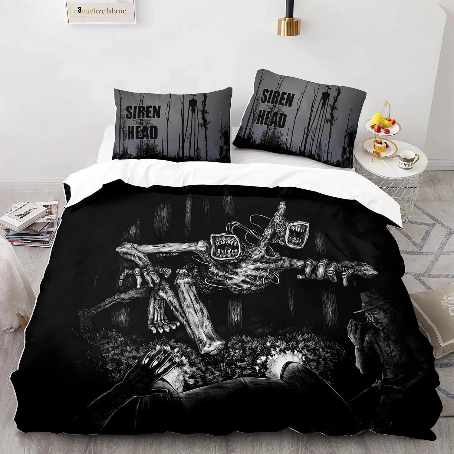 

3PCS Single-sided Cartoon Sien Printed Comforter Bedding Sets Comfortable Bedspreads Comforter Duvet King Queen Bedding SetGift