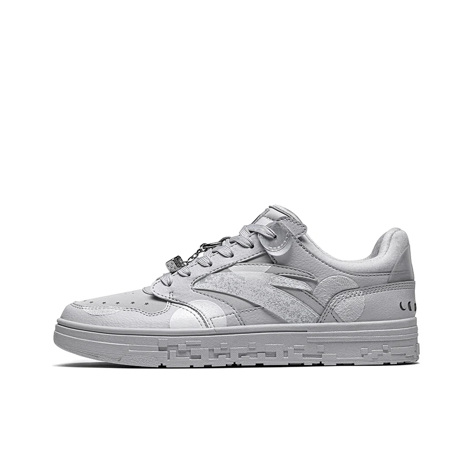 Anta Walk Moon Synthetic Leather Cushioning, Wear Resistant Low top Skateboard Shoes Men's Gray 112248066S-1