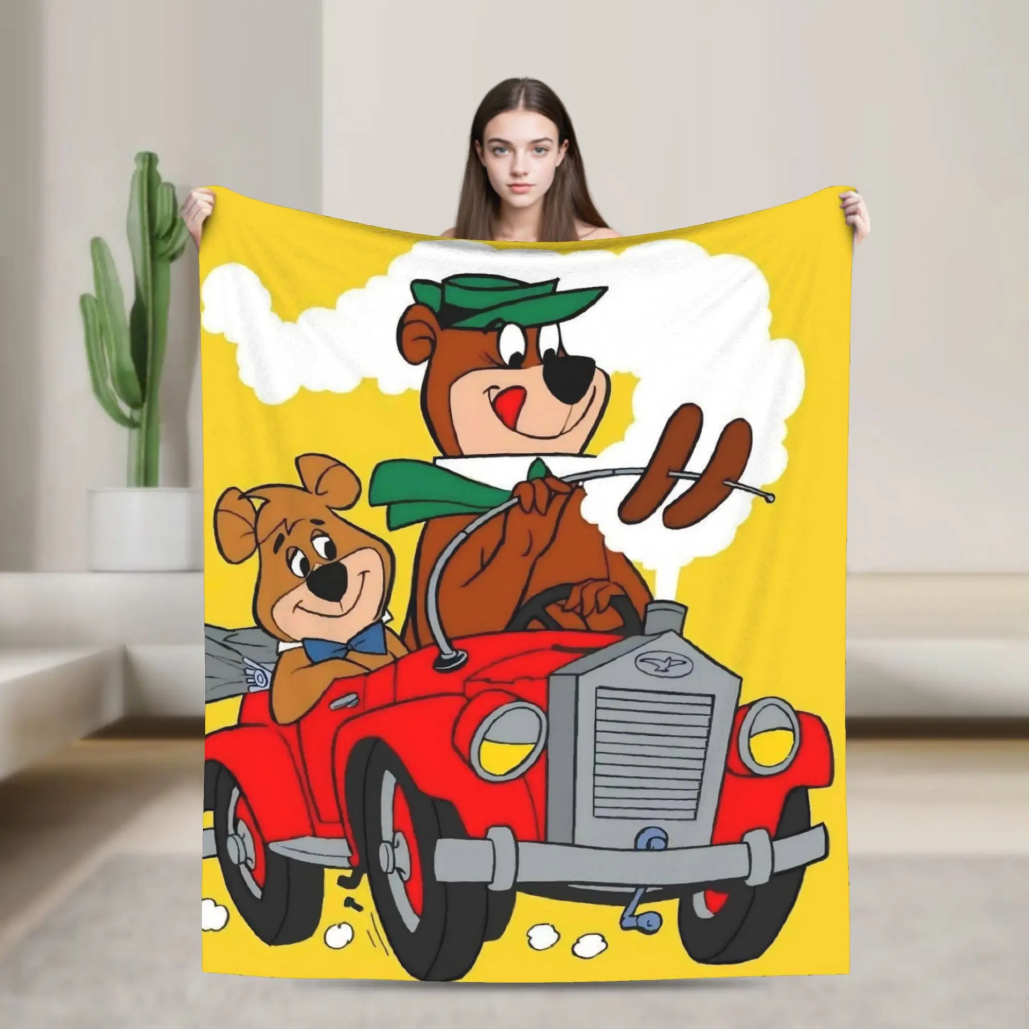 Yogi Bear Throw Blanket for Couch  Soft Cozy Plush Blanket 50x60 Inch Multiple Sizes Bedspreads for All Seasons