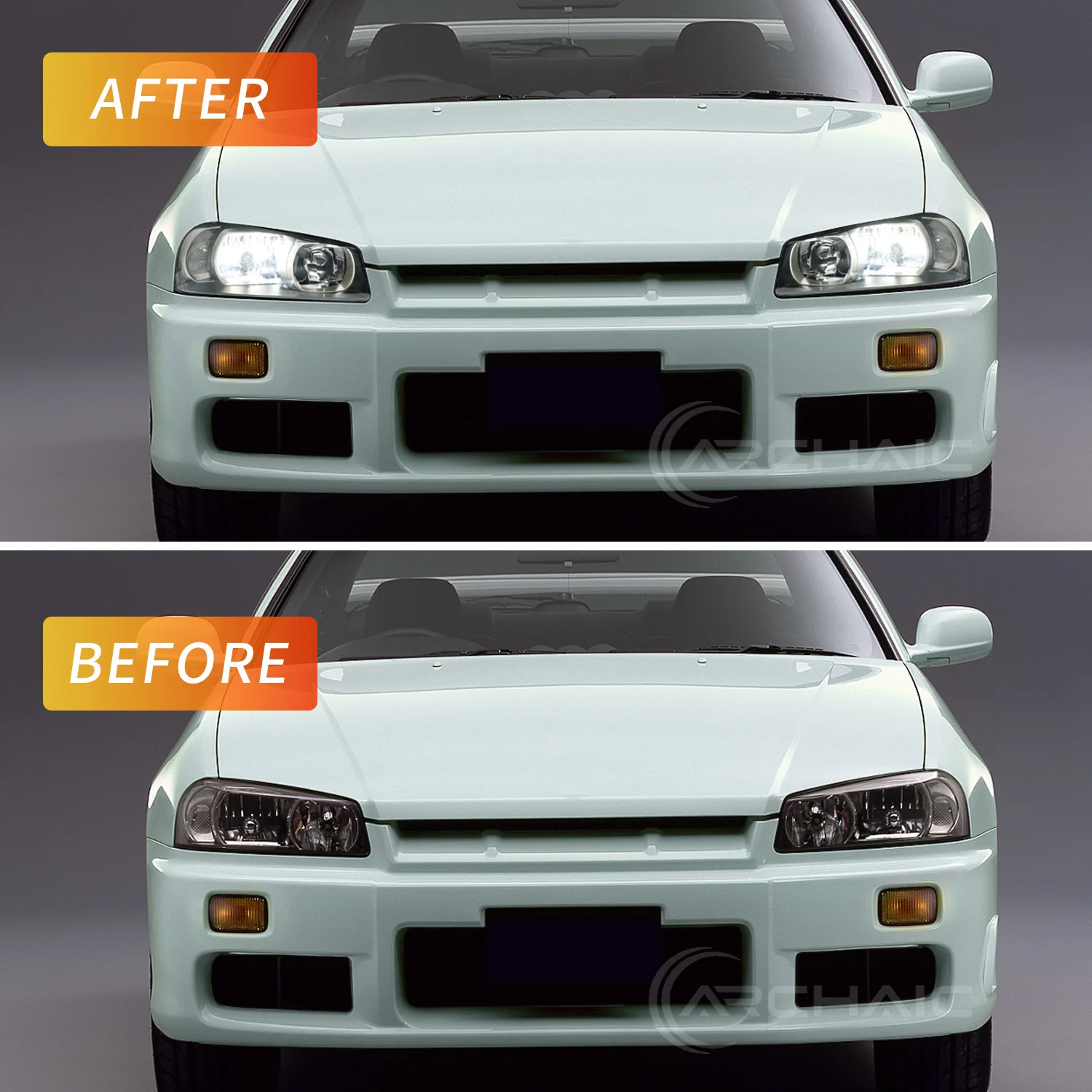 GTR R34 OE Style Full LED Headlights Amber Side Marker Light for Skyline R34 GTT GTR 1998-2002 Plug Play 6000 Lumens 5-6 Year