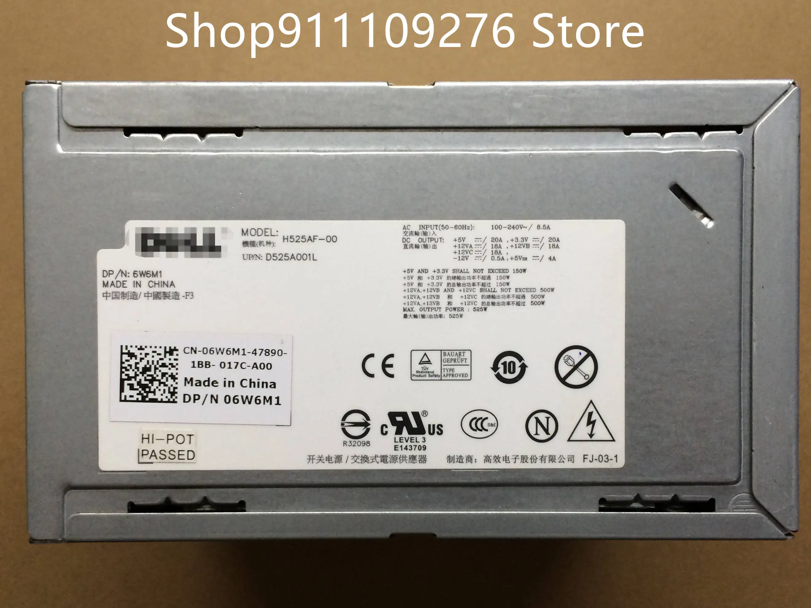 Original PSU for DELL T3500 workstation power supply D525AF-00  DPS-525FB A  H525AF-00  H525EF-00  D525EF-00  N525EF-00