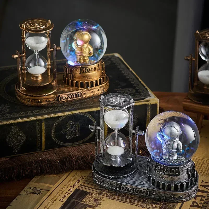 Vintage Hourglass Luxury Home Decoration Room Rotating Metal Sandglass Office Desk Accessories Sand Clock Timer Home Accessories