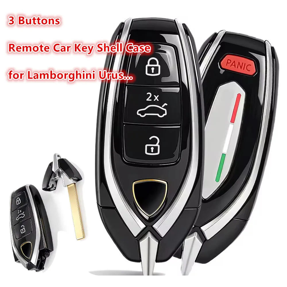 3 Buttons for Lamborghini Urus Aventador Huracán Centenario Sián FKP 37 Revuelto New Smart Remote Car Key Shell Case Fob