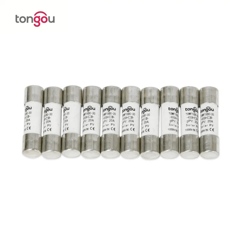 

10 шт. солнечных фотоэлектрических предохранителей TONGOU 1000В DC, 3А, 10А, 15А, 20А, 25А, 30А, вставного типа, для защиты солнечных систем