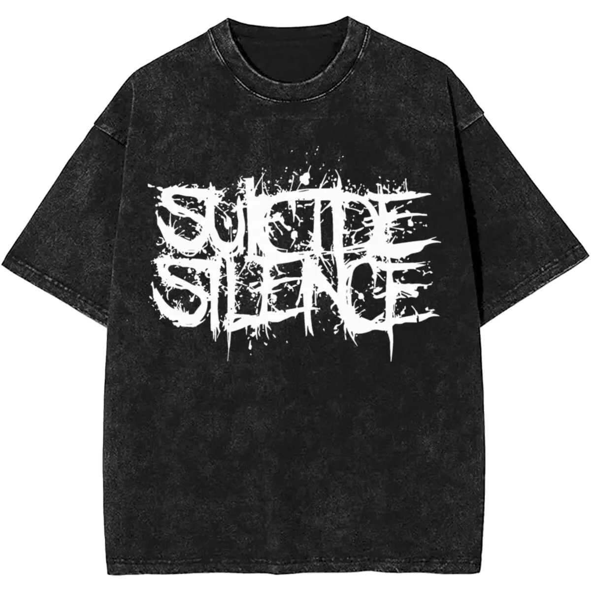 Suicide Silence Rock Metal Music Band Washed T Shirts Streetwear Hip Hop Novelty T-Shirts Tees for Men Women Cotton Oversize