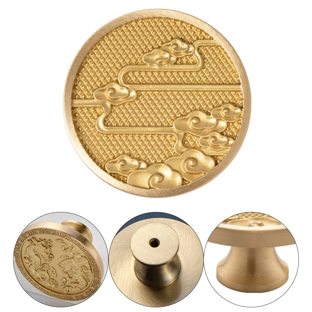 Drawer Handle Auspicious Clouds Handle Rust-proof Sturdy Chinese Style Design Easy Installation Luxurious Gold Color
