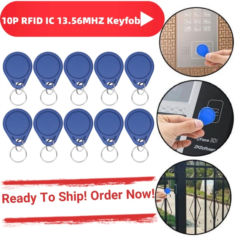 

10X Blue Nfc Rewritable ABS Key Fob High Frequency 13.56MHZ RFID Keyfob EM CHIP Keychain RFID Key Tag for Access Control