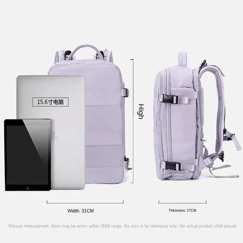 Mochila de viagem saco de bagagem de carregamento usb das mulheres mochila portátil independente sapato bolso sacos de escola à prova dwaterproof água