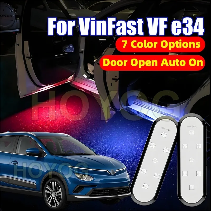 Fit for VinFast VF e34 2021-2023 Wireless LED Car Door Welcome Light for Puddle Lighting with a USB Rechargeable Battery
