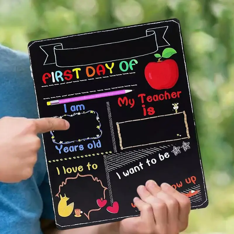 Tableau Noir Double Face pour la Rentrée Sв, Signes, Style Tableau Noir, Accessoire Photo, Premier Jour