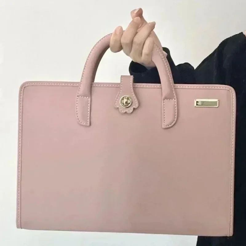 13-16 Inch Fashion PU Laptop Sleeve Pink with Handle Protective Case Breathable Bag Laptop for Xiaomi Huawei Notebook Pouch