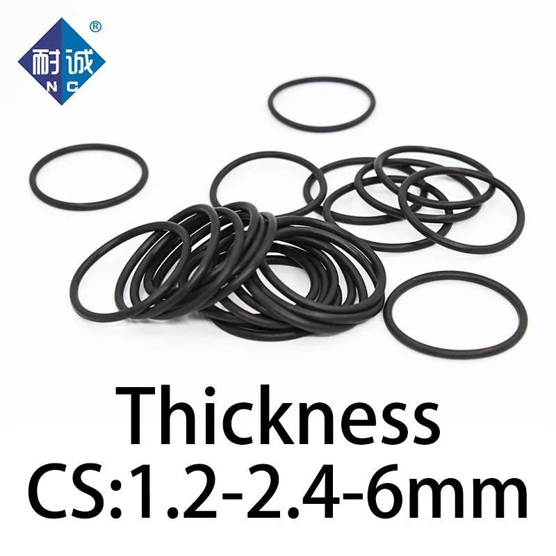 O-ring thickness 1.2/2.4/6mm CS NBR Nitrile sealing temperature resistant gasket rubber ring complete in specifications