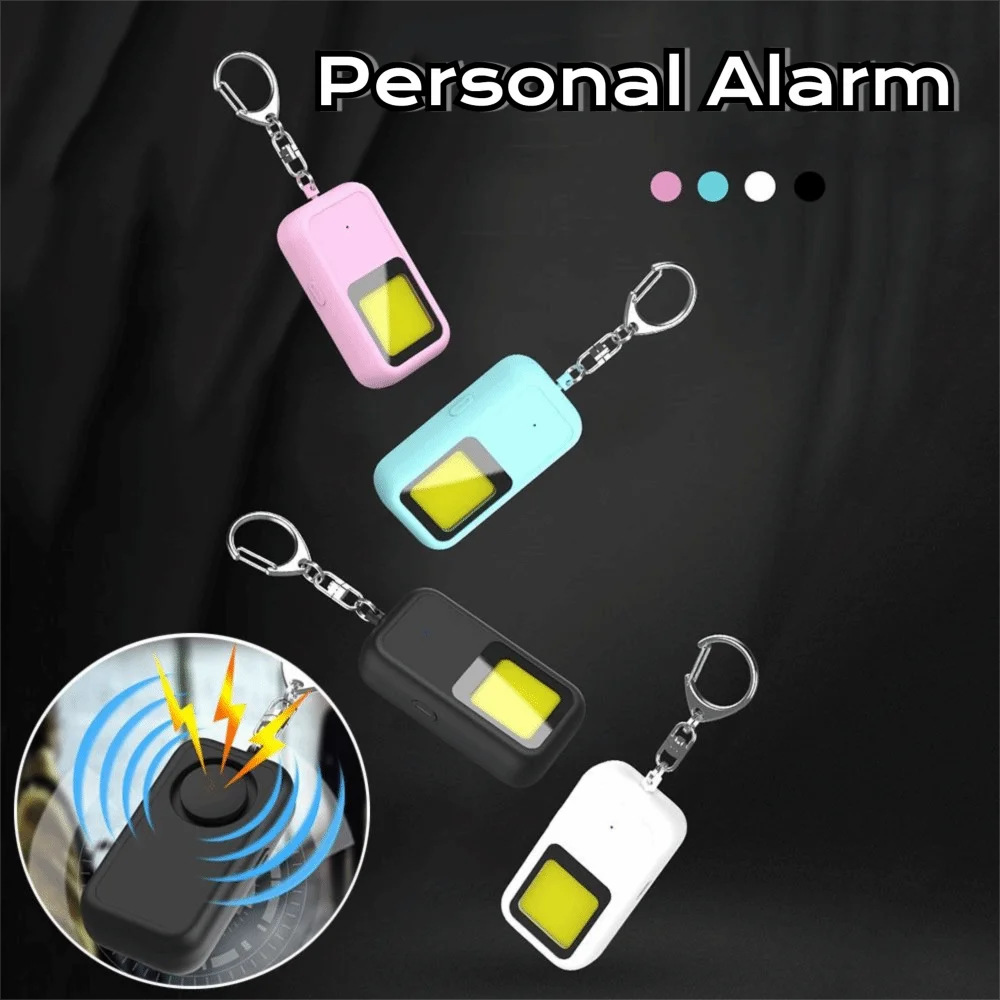 130 DB Safe Sound Personal Alarm LED Strobe Light 2 Modes Alarm Self Defence Alarm Keychain Low Battery Notice with Hanging Hook