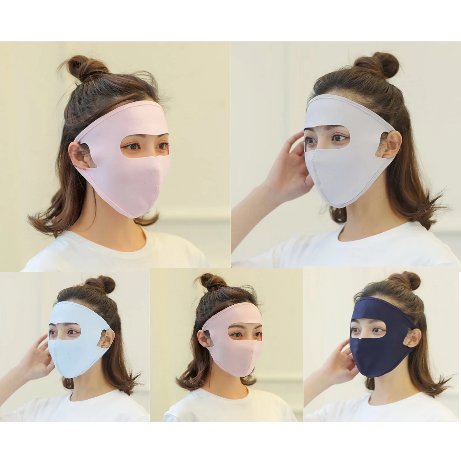 Full Face Mask Sun  Mask Ice Silk Cotton Breathable Comfortable Light Weight 360 Degree Sun  Full Face Mask