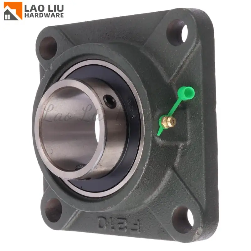 

UCF210 square thickened outer spherical bearing with seat sleeve square flange gasket block 4 bolt mounting bearing holes