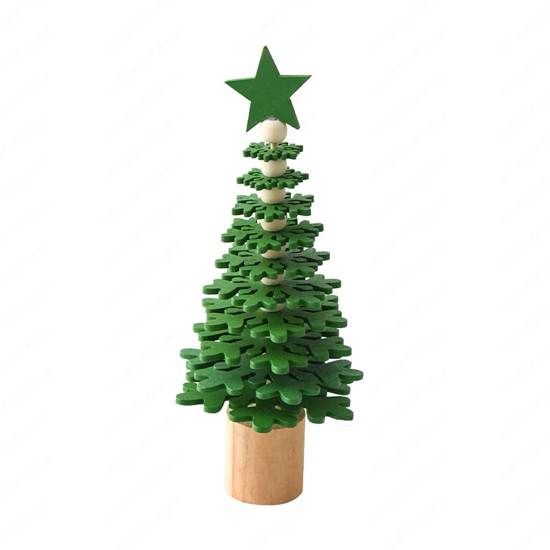 Mini Wooden Christmas Tree, Festive Tabletop Decor for Home, Holiday, Xmas