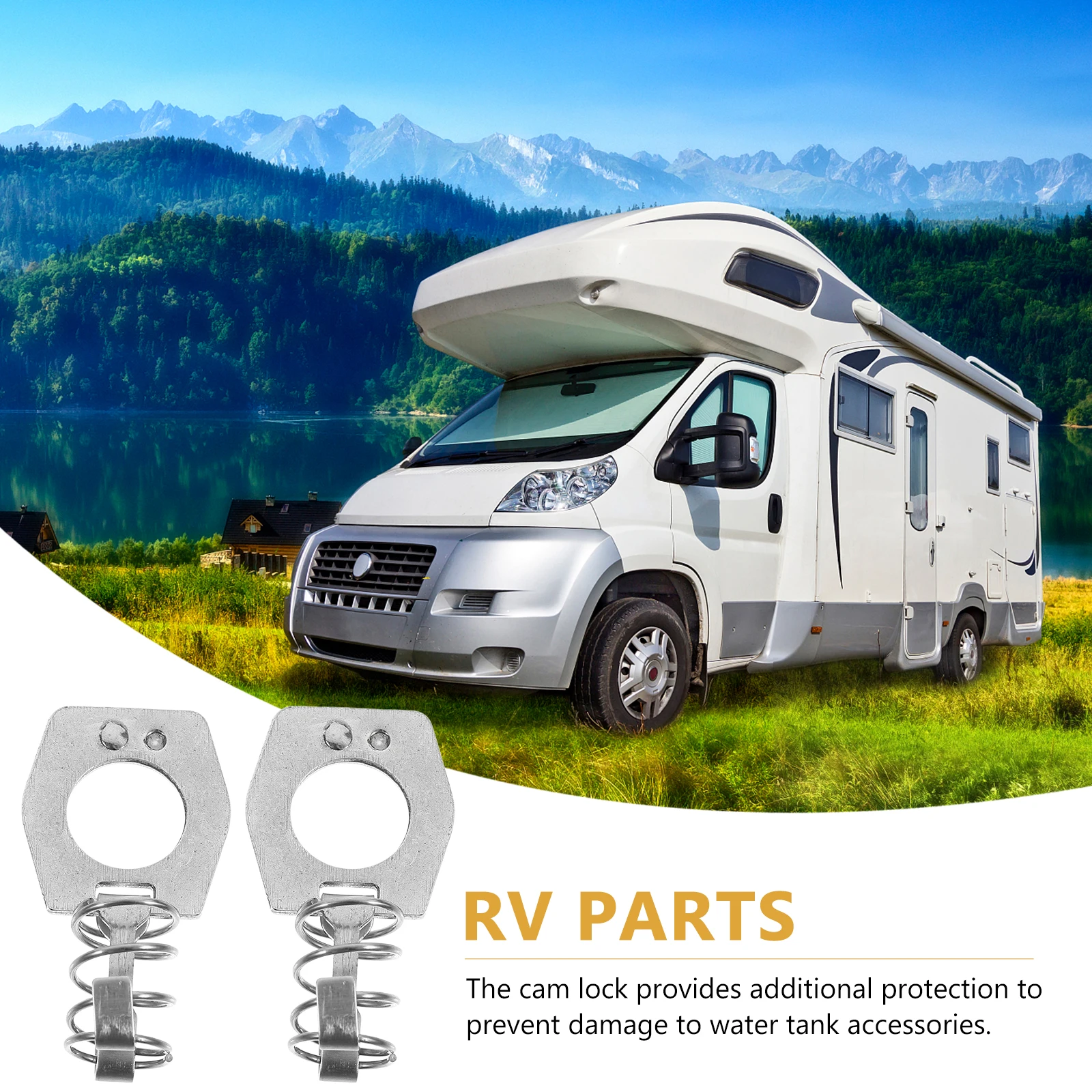 

2 pcs Water Heater for RV Stainless Steel Latch Door Fastener Compact Design Rv Parts Spring Loaded