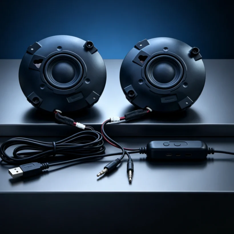 USB Stereo Desktop Speaker, High Volume Multimedia Loudspeaker For Laptop PC Desktop Computer Home Office Audio