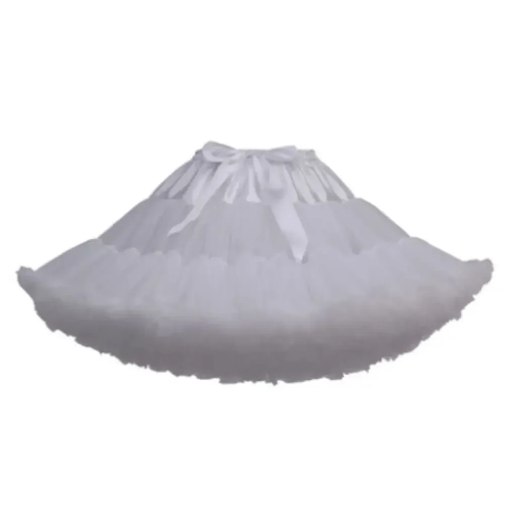 Women's Tulle Petticoat Party Multi-Layer Puffy Cosplay Skirt, Length 40cm, Waist Black 56-100cm