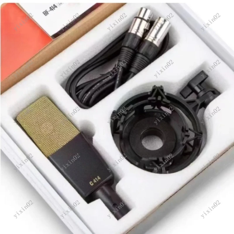 C414 Diaphragm Condenser Mic Professional Streaming Set with KTV Sound Card Kit for Live Broadcast And Streamers