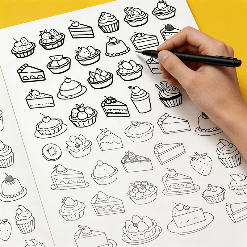 10000 Cute Doodles Drawing Book for Kids: Fun Tracing & Copy Practice for Beginners Learn Faces Expressions & Hairstyles Easily