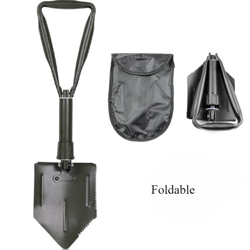 Multi Functional Serrated Engineering Shovel Snow Shovel Wilderness Survival Tool Foldable Camping Shovel Easy To Carry