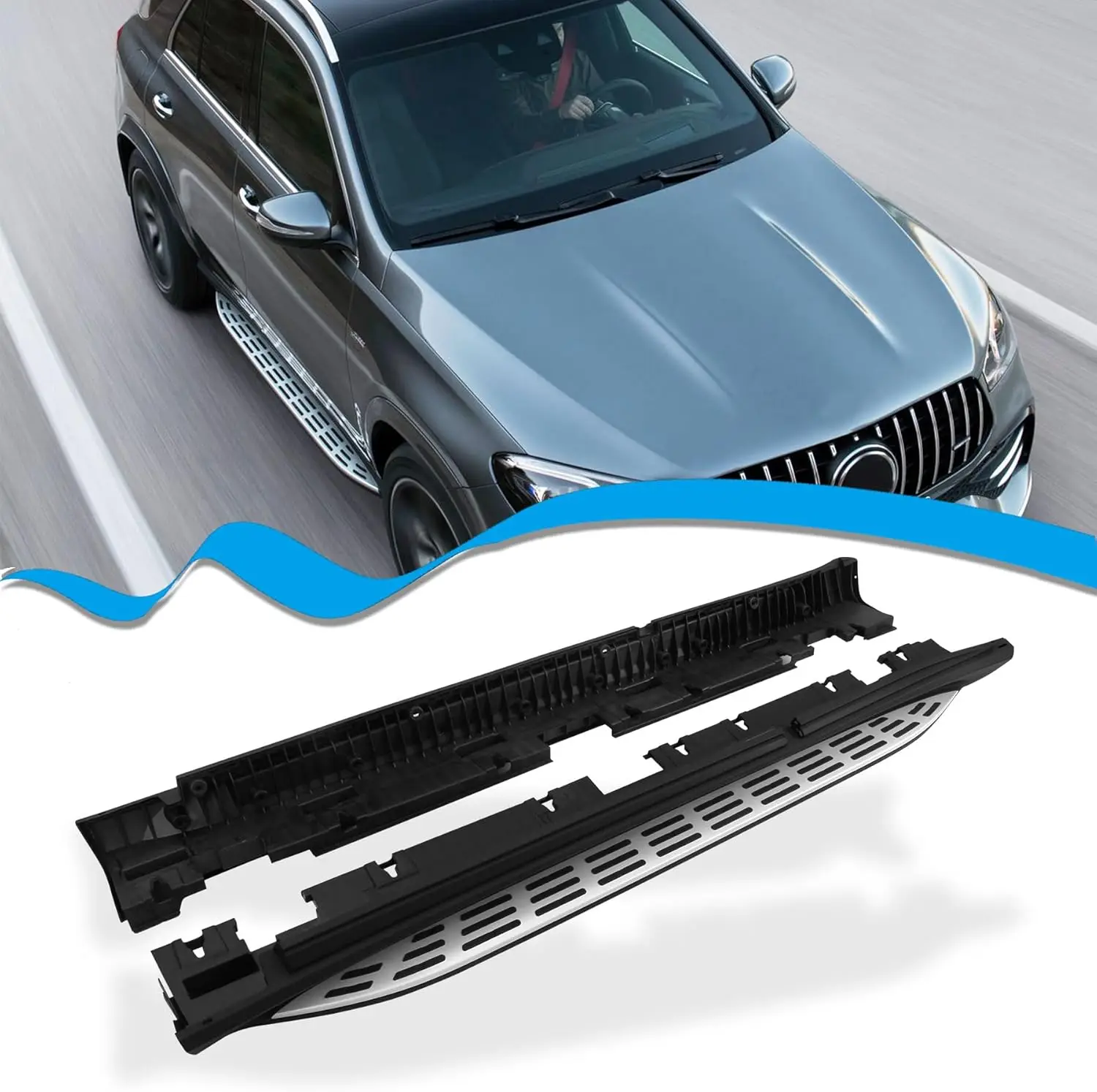 

Сверхмощные боковые ступеньки 600 фунтов подходят для Mercedes Benz GLE W167 350 450 580 53 63 AMG 2020-2025 гг., аксессуары для подносов Nerf Bar