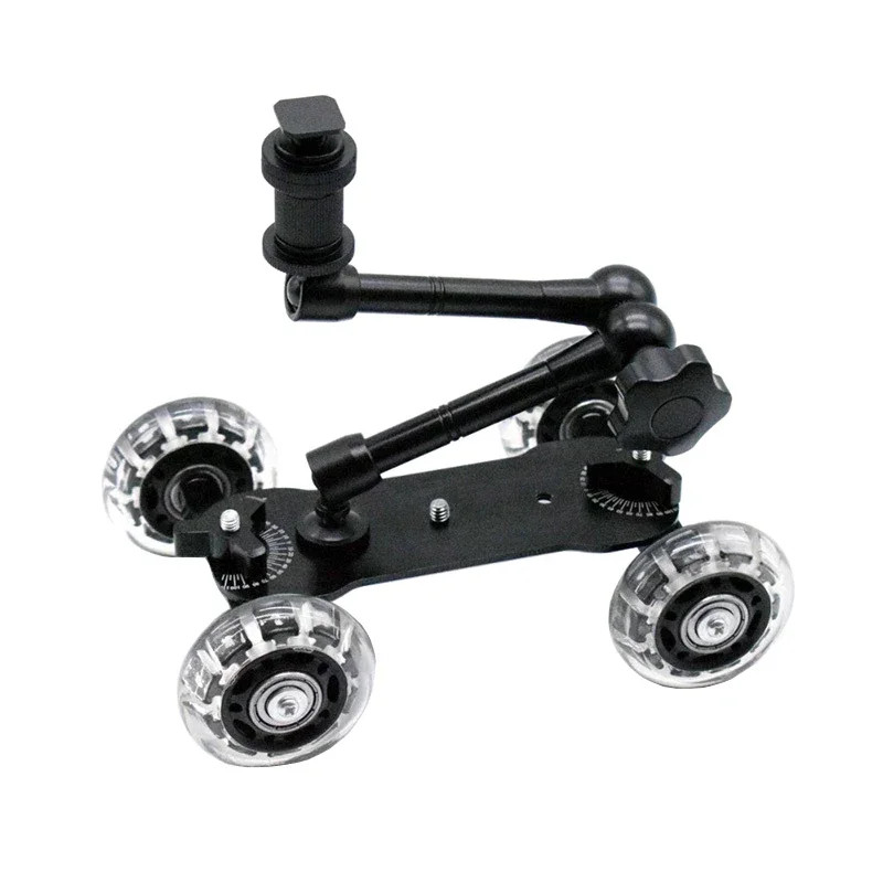 

Dolly Car Camera Slider Magic Arm Tabletop Mobile Rolling Video Track Rail Skater for SLR Cameras Flash LCD Monitor LED Flash